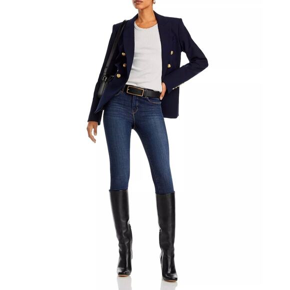 L'AGENCE sz 26x25 Margot High-Rise Stretch Skinny Jeans Prime Vintage Blue 2294 - Picture 4 of 10